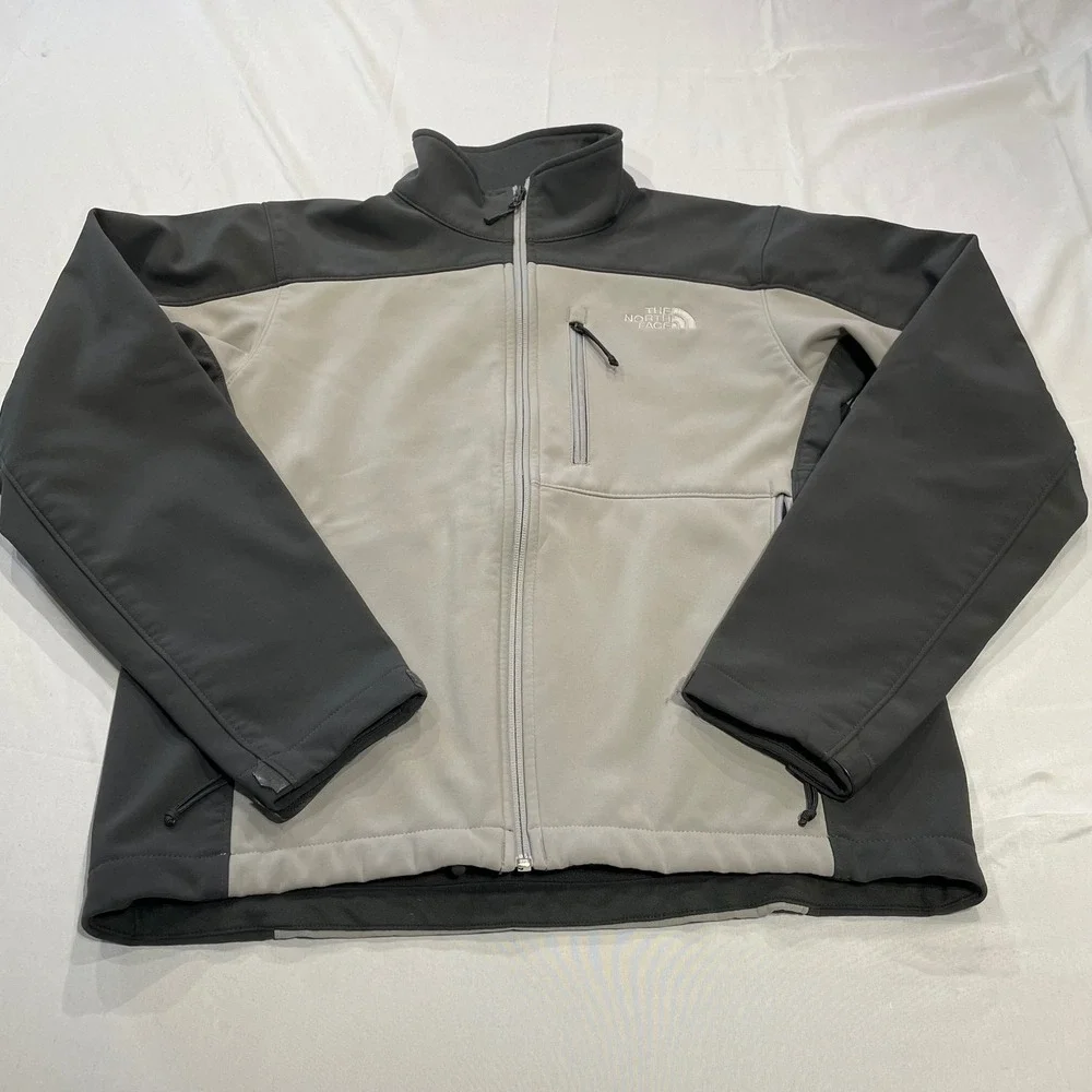 The North Face Apex Bionic Softshell Jacket Mens Small Grey Charcoal AMVY T183